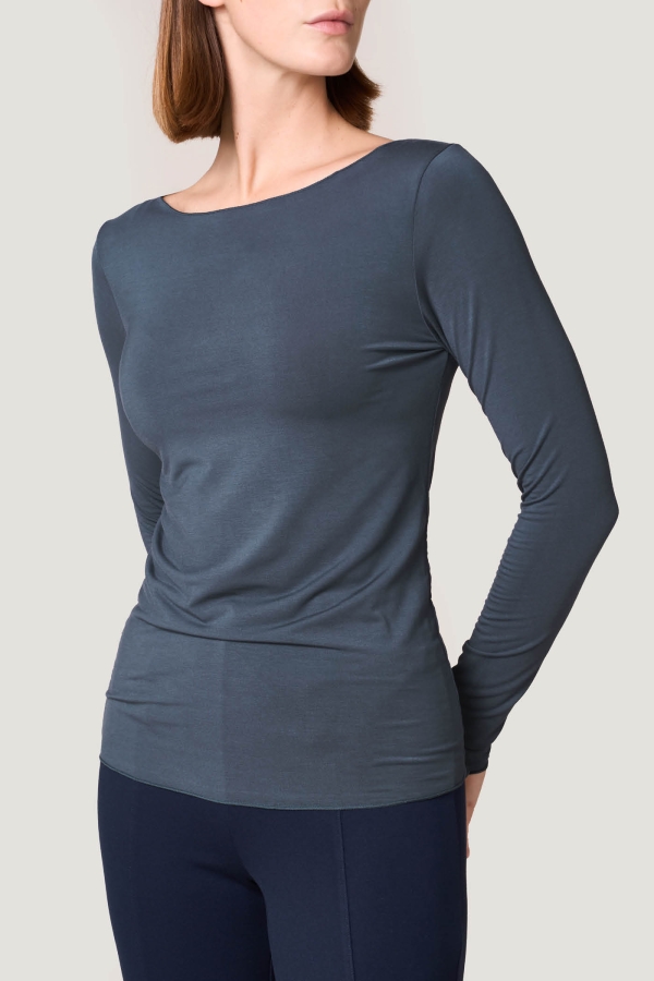 Maglia scollo a barchetta con modal