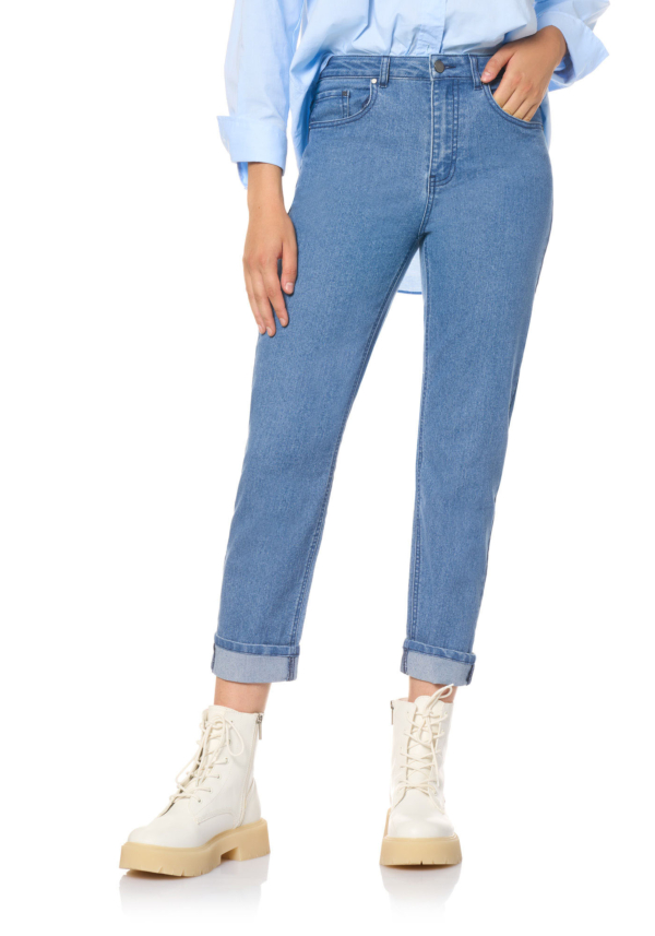 Leggings Straight Denim con Dettaglio