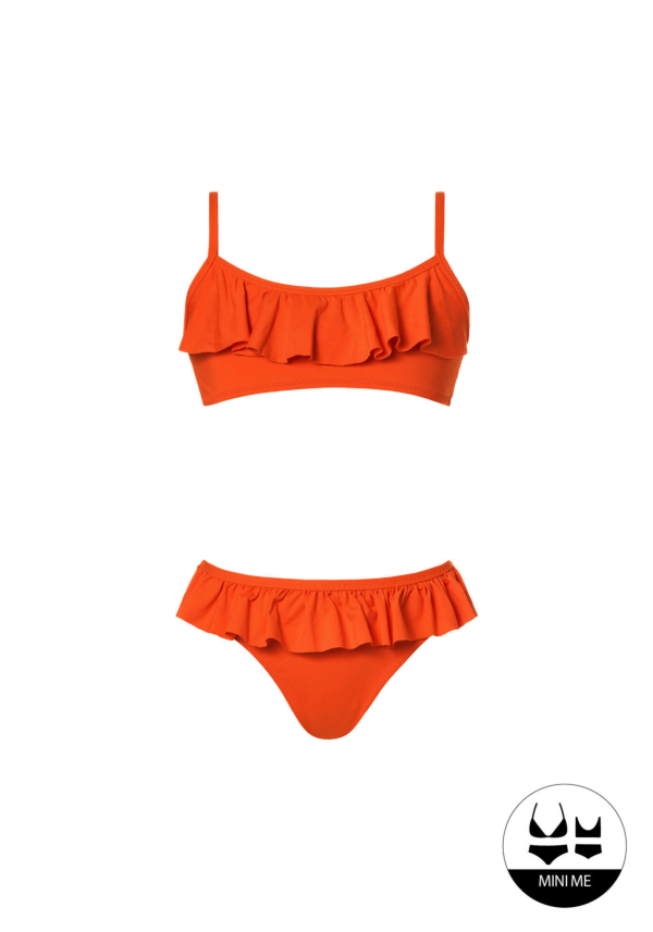 Set Bikini Bimba Brassière Costume con Ruches