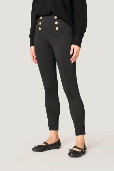 Pantaloni Skinny con Bottoni